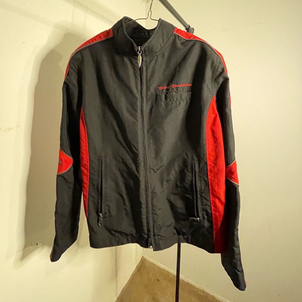 Harley Davidson Embroidered Red Black Riding Jacket - Picture 3 of 4